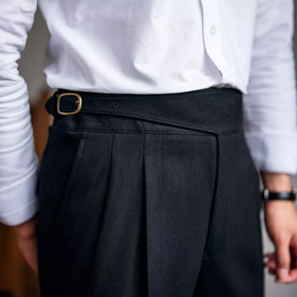Variant image for Women Trousers Black Midweight Fabric | Elegant Style-17
