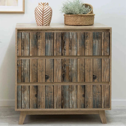 Removable Textured Wallpaper - Retro Faux Wood Grain Peel and Stick Vinyl Wall Covering for Easy Home Renovation 4
