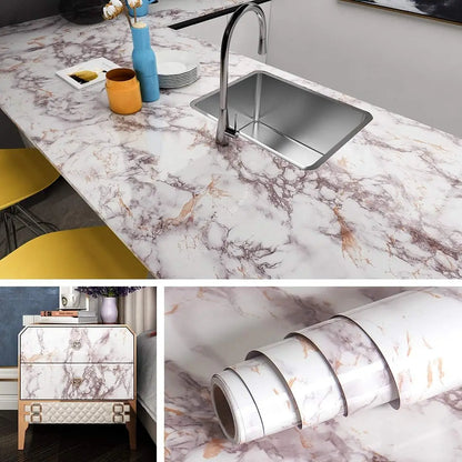 Removable Waterproof PVC Wallpaper - Glossy White Self-Adhesive Vinyl for Walls, Cabinets, and Furniture 7