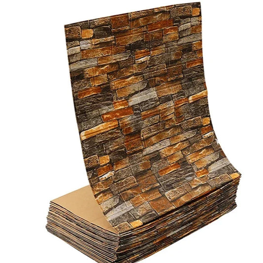 Retro 3D Imitation Brick Wall Sticker, Removable Self-Adhesive PE Foam Wall Decals for Living Room and Kitchen Decor 0
