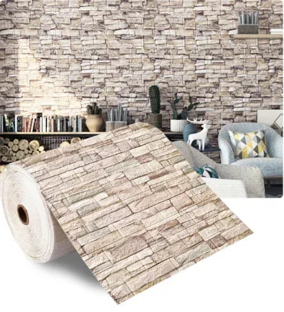 Retro 3D Imitation Brick Wall Sticker, Removable Self-Adhesive PE Foam Wall Decals for Living Room and Kitchen Decor 12