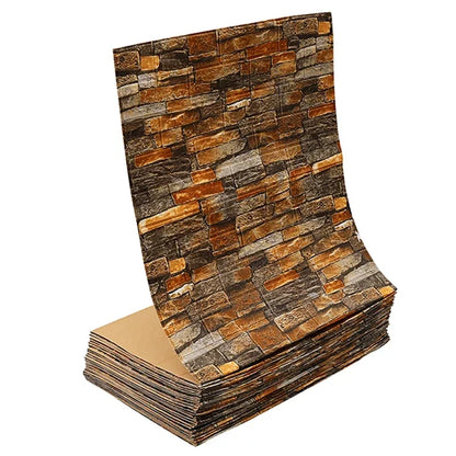 Retro 3D Imitation Brick Wall Sticker, Removable Self-Adhesive PE Foam Wall Decals for Living Room and Kitchen Decor 5