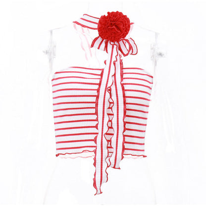 Striped Choker Crop Top | Lucille