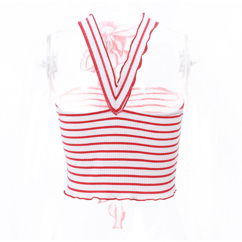 Striped Choker Crop Top | Lucille