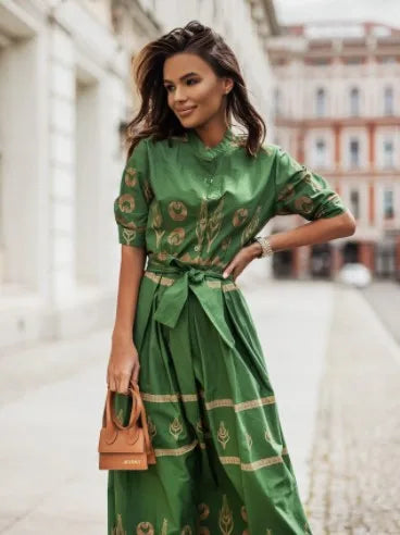 Women Bohemian Print Midi Dress | Teresa