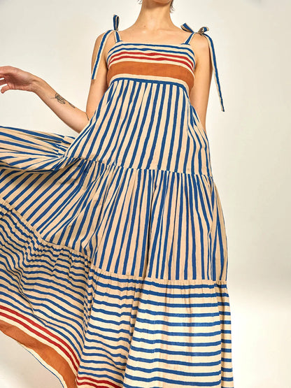 Striped & Printed Maxi Dress | Gladys