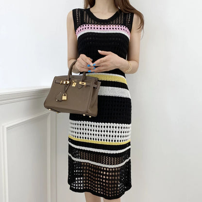 Women Color Block Crochet Dress | Erika