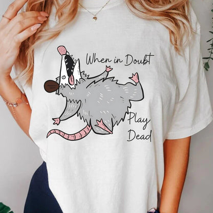 Unisex T Shirt White Cotton | Funny Possum-1