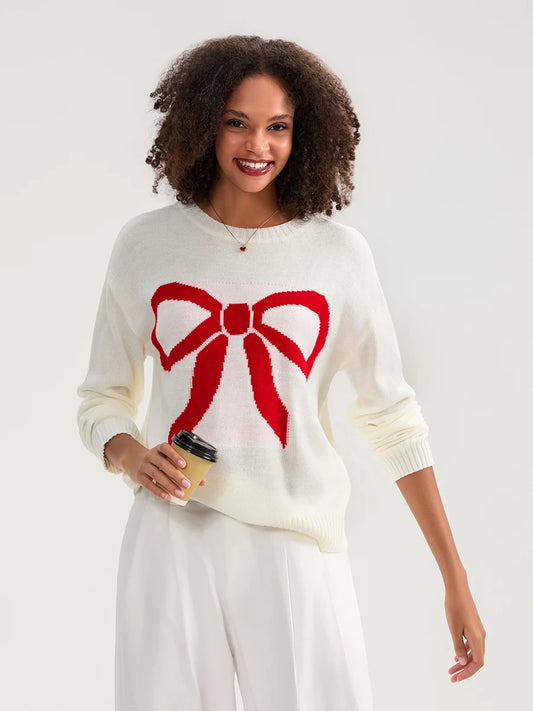 Women Bow Knit Sweater | Ivana