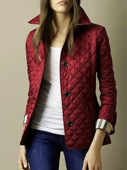 Women Quilted Button Jacket | Delilah