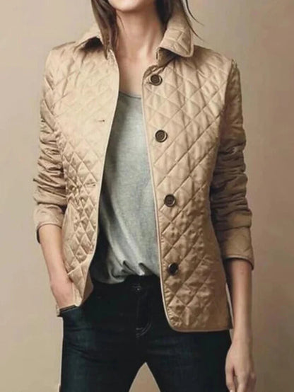 Women Quilted Button Jacket | Delilah