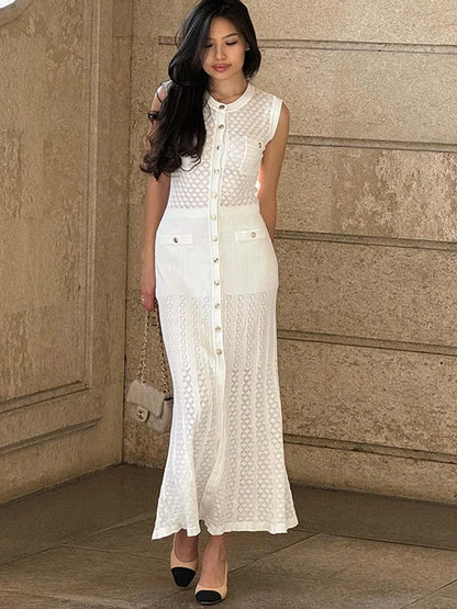 Women Button-Front Knit Midi Dress | Zoey