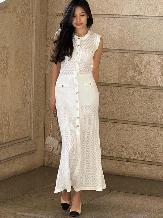 Women Button-Front Knit Midi Dress | Zoey