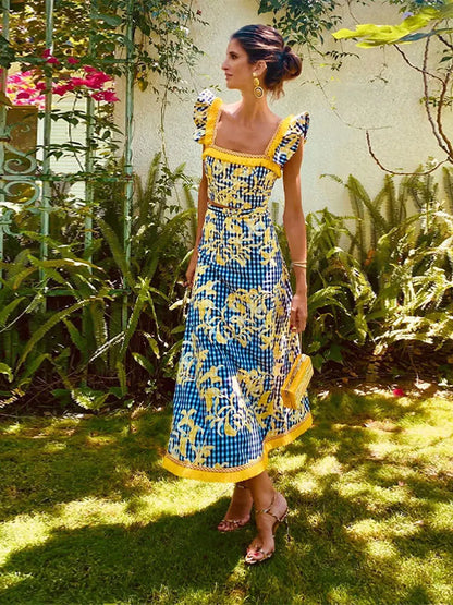 Floral Gingham Two-Piece Set | Eustacia