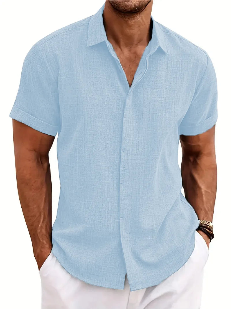 Men's Short-Sleeve Linen Shirt | Sarlona