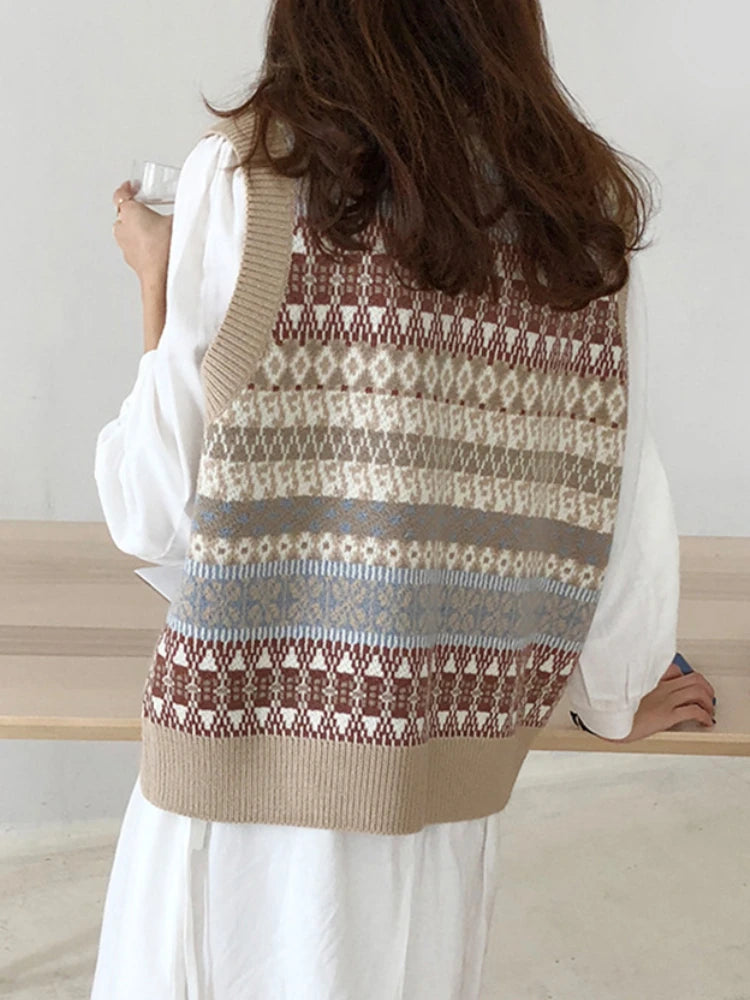 Vintage Fair Isle Knitted Vest | Emelda