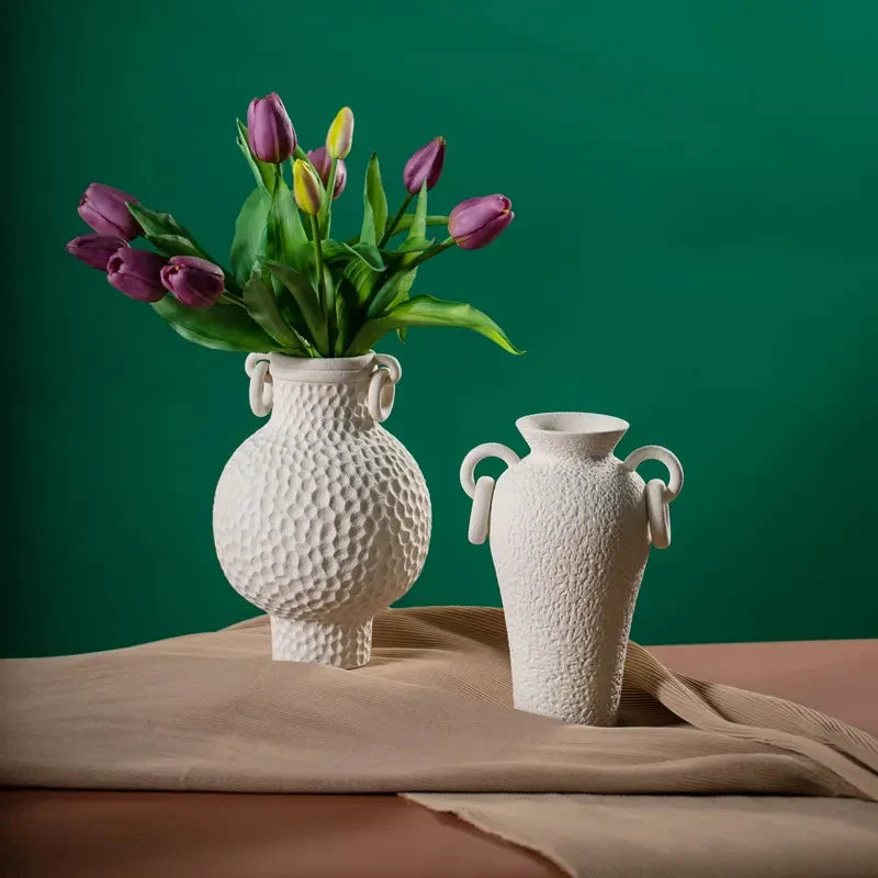 White Ceramic Vase Decorative Minimalist | Elegance 2