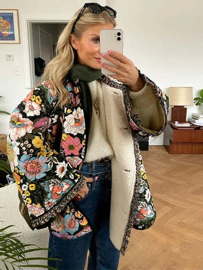 Women Embroidered Floral Coat | Naomi