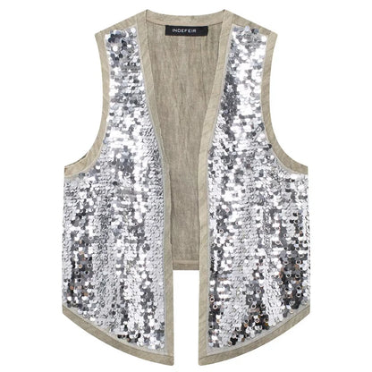 Sequined Vest & Skirt Set | Elara