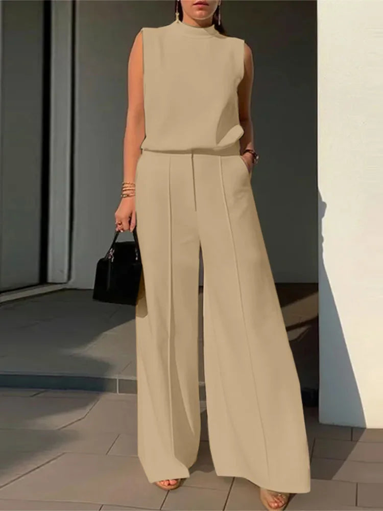 Chic Sleeveless Jumpsuit with Wide-Leg Pants | Stella