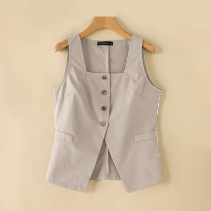 Classic Buttoned Waistcoat Top | Cassandra