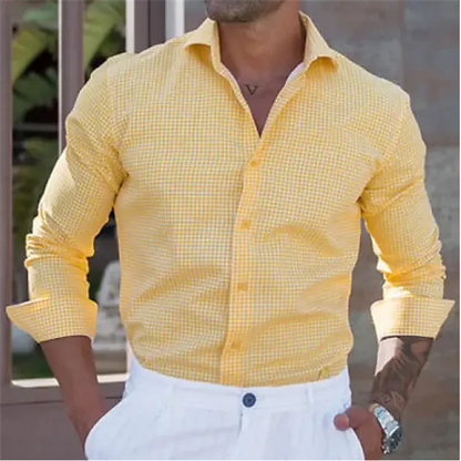 Gingham Check Button-Down Shirt for Men | Matteo