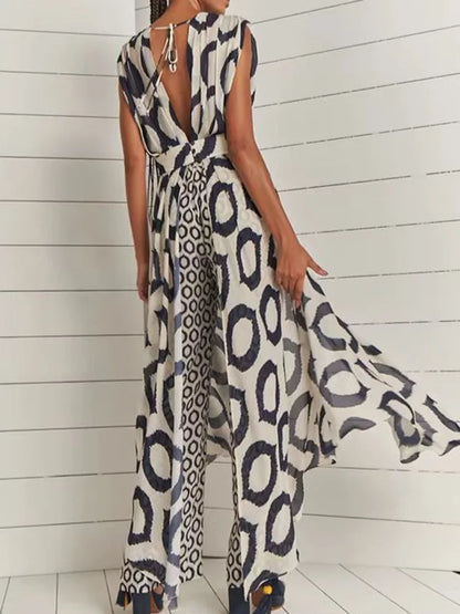 Abstract Pattern Maxi Dress | Elara