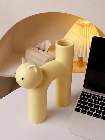 Cat Vase White Ceramic | Elegant Touch 5