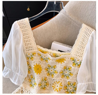 Women Handcrafted Crochet Floral Top | Clara