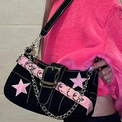Edgy Star Embellished Shoulder Bag | Lyra