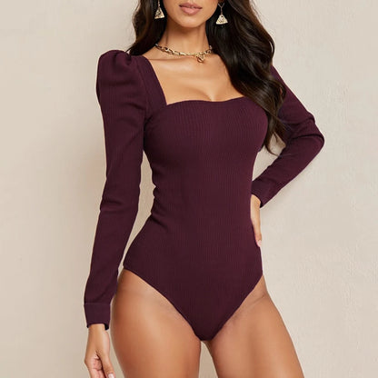 Ribbed Puff Sleeve Bodysuit | Darla