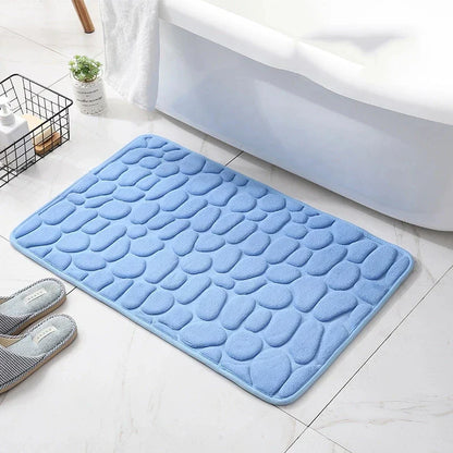 Non-Slip Bath Mat Coral Fleece Memory Foam | Cobblestone 5