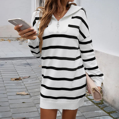 Striped Zip-Up Dress | Delia