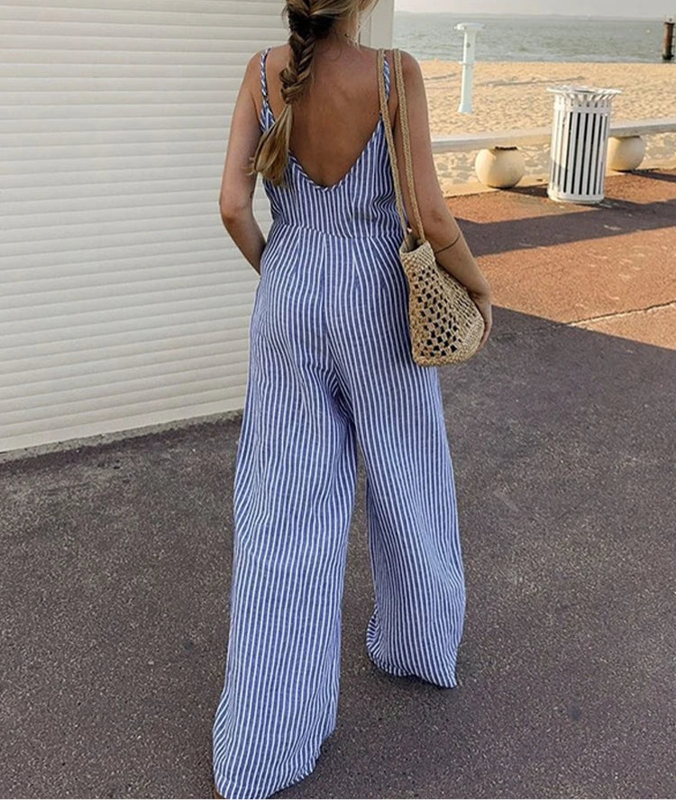 Striped Wide-Leg Jumpsuit | Euphemia