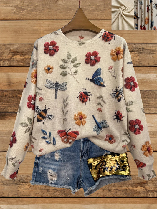 Women Floral Knit Sweater | Havilah