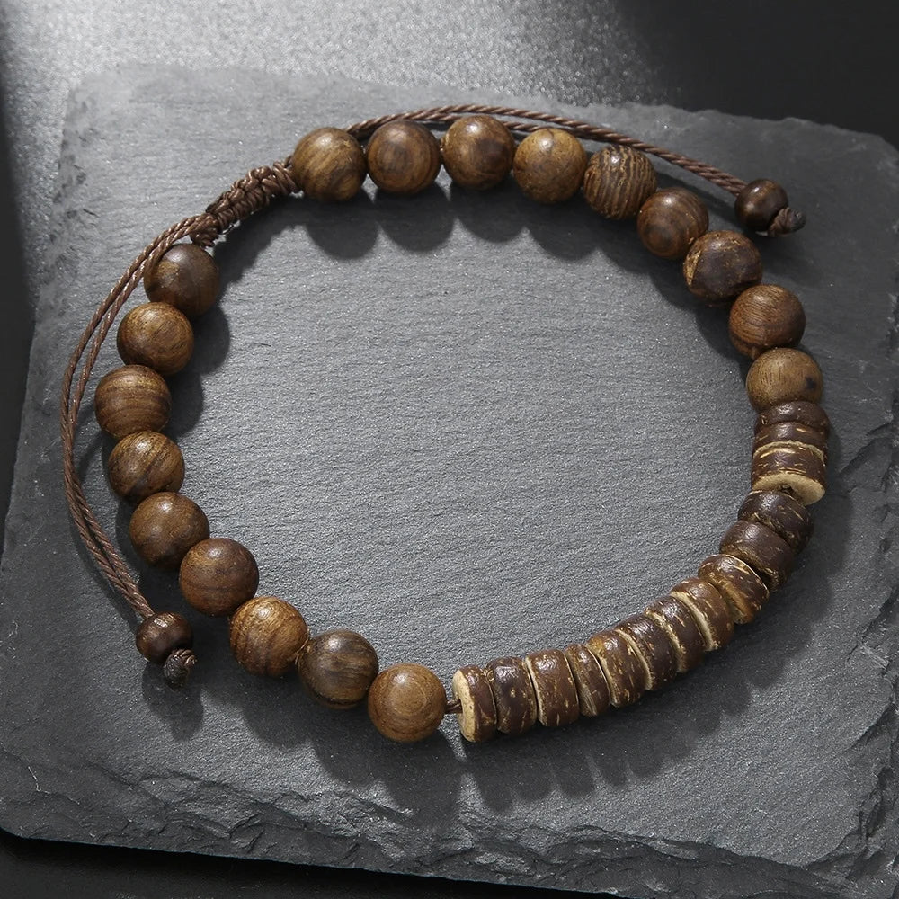 Men's Turquoise Bead Bracelet - Flat Lay