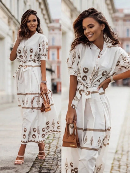Women Bohemian Print Midi Dress | Teresa