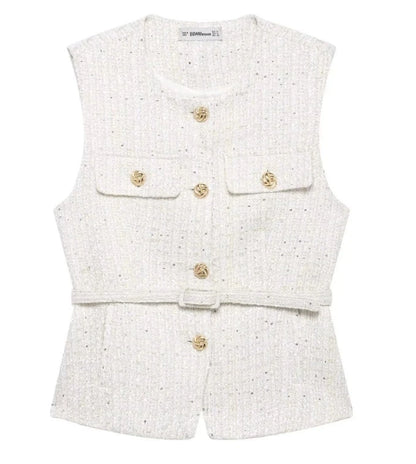 Variant image for Women Vest Beige Cotton | Elegant Socialite-7