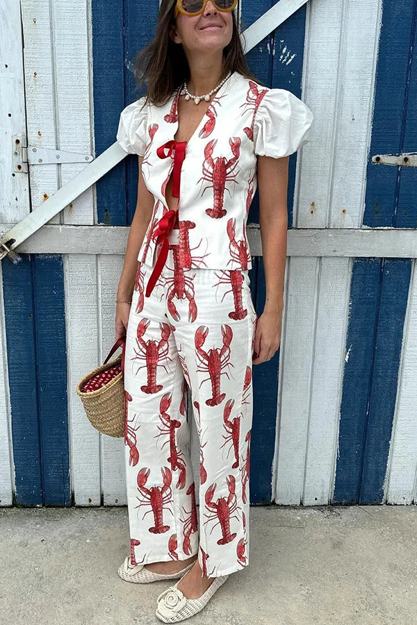 Lobster Print Two-Piece Set | Ximena