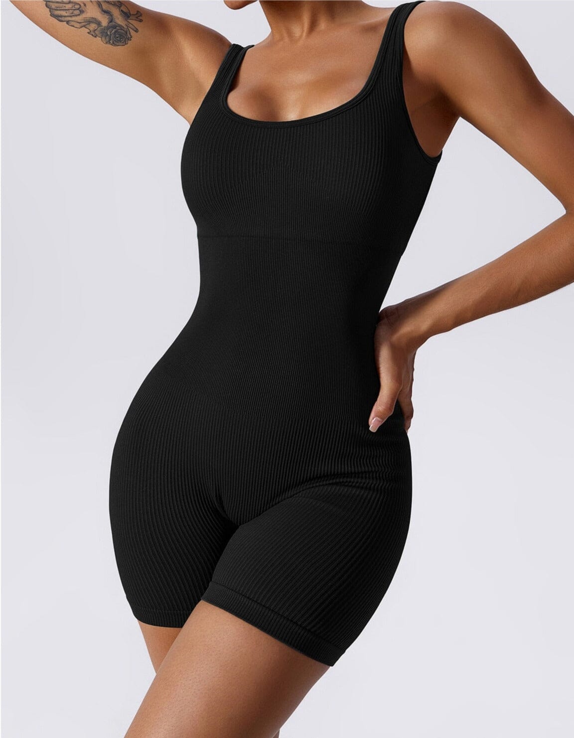 Variant image for Women Seamless Jumpsuit Black Nylon | Active Flow-9
