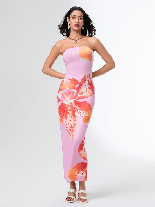 Women Floral Strapless Maxi Dress | Nica