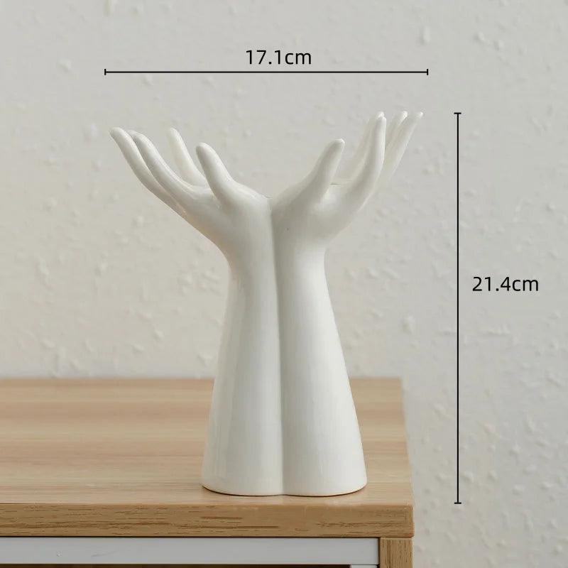 Variant image for Large White Ceramic Flower Vase | Elegance-2