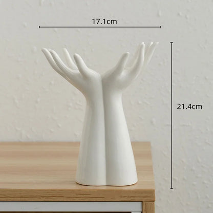 Variant image for Large White Ceramic Flower Vase | Elegance-2
