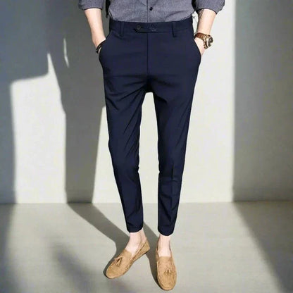 Variant image for Men Slim-Fit Pants Striped Stretch Fabric | Classic Style-17