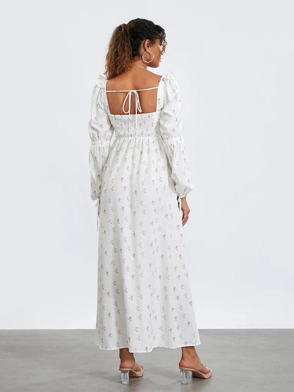 Floral Lace-Up Maxi Dress | Margaux