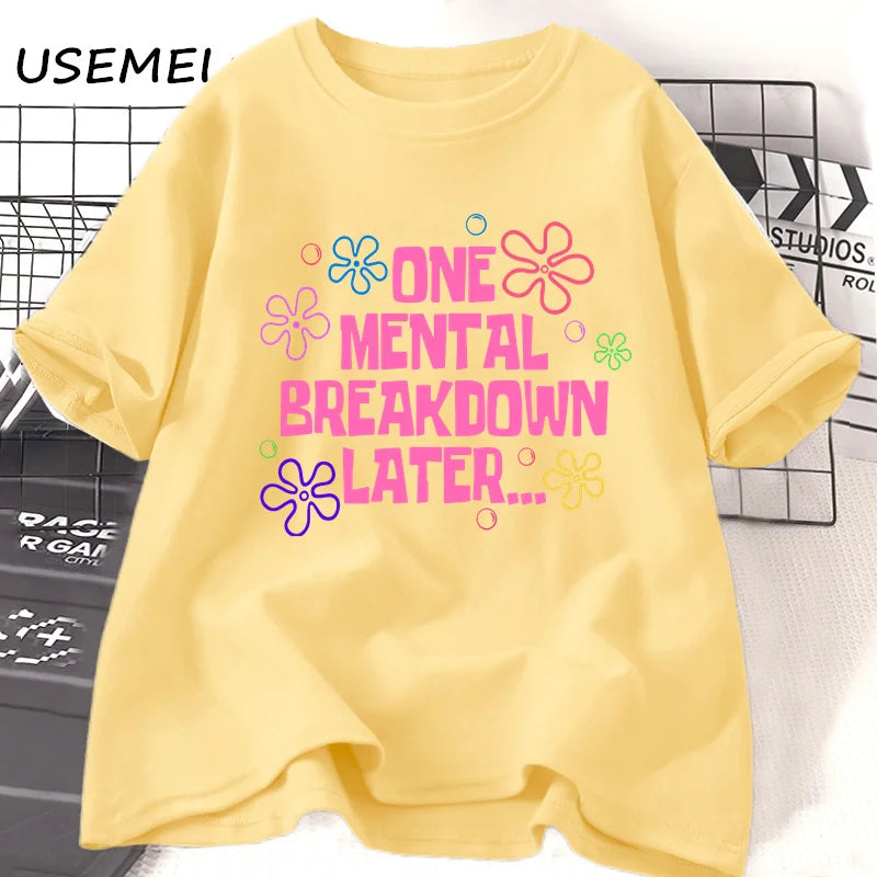 Variant image for Unisex T-Shirt Black Cotton | One Mental Breakdown Later-4