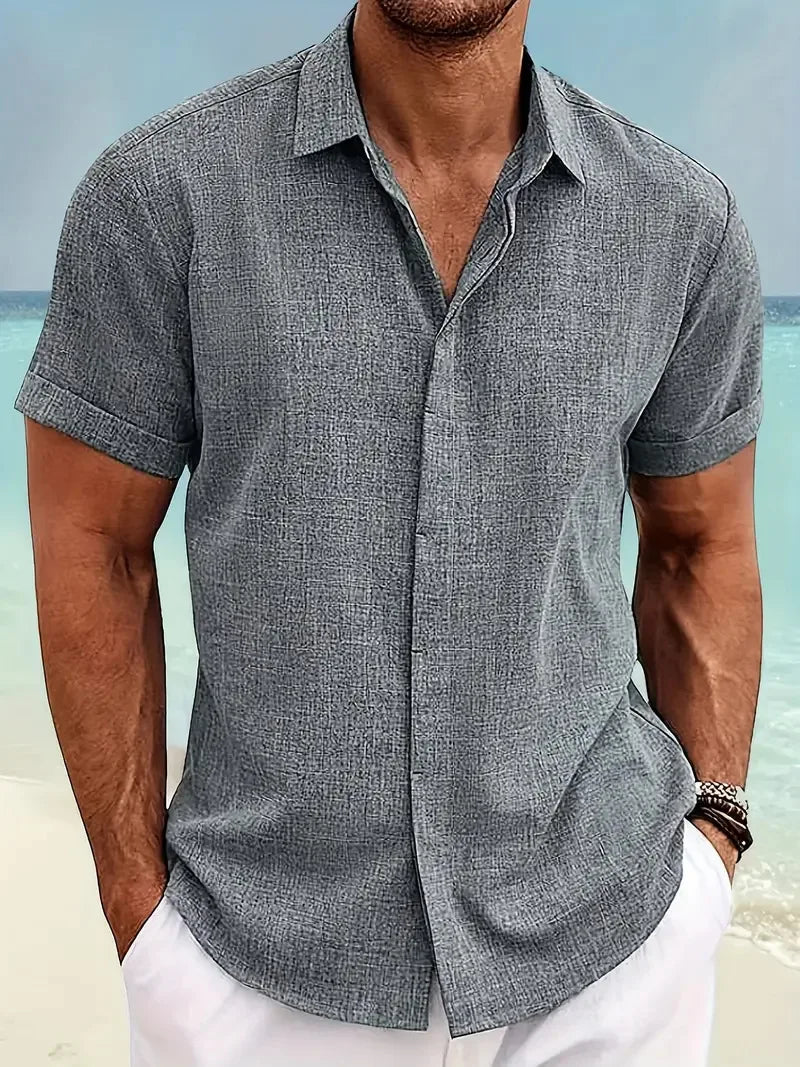 Men's Short-Sleeve Linen Shirt | Sarlona