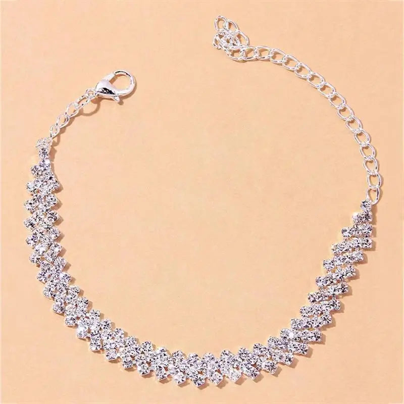 Crystal Chain Anklet Detail View