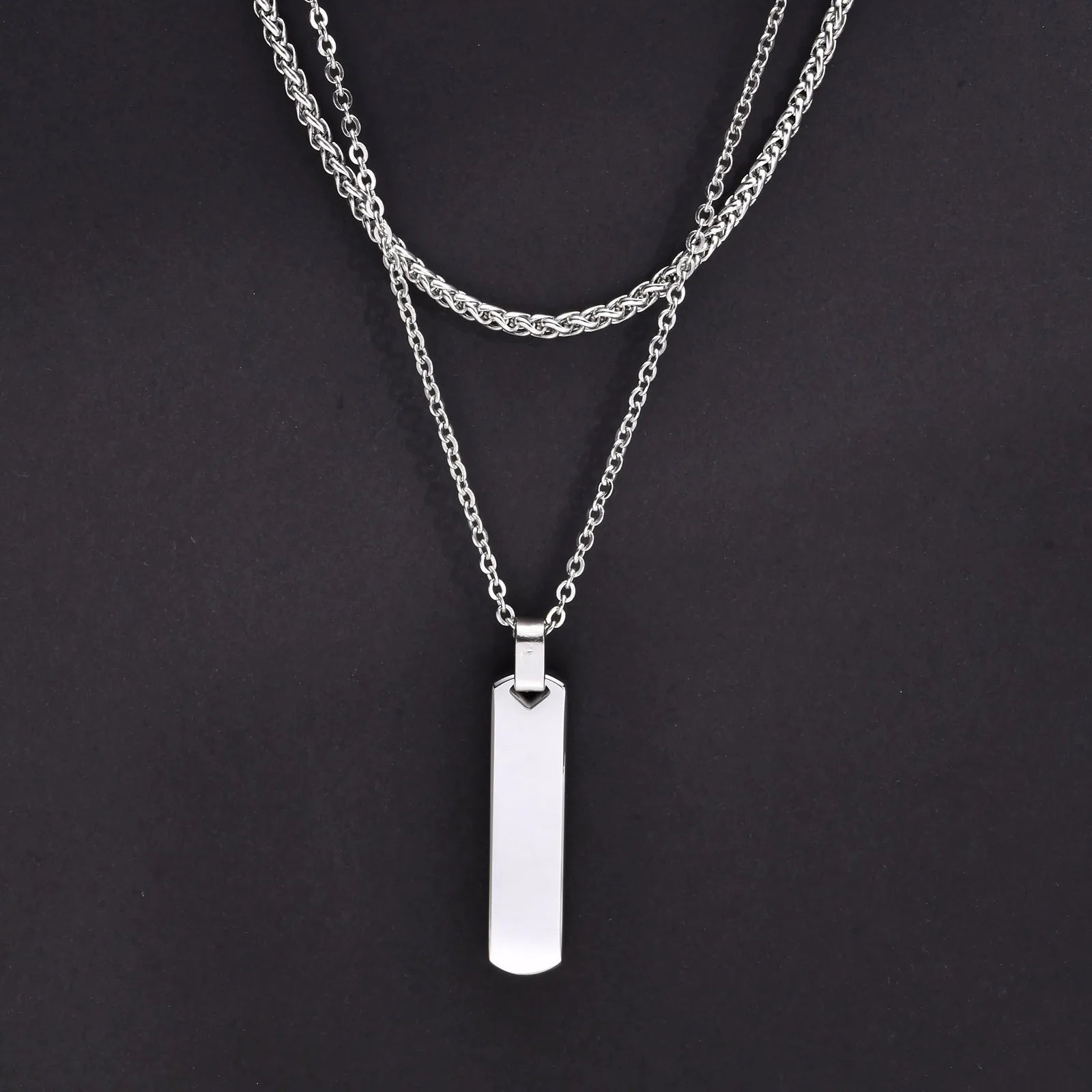 Variant image for Men's Necklace Stainless Steel Geometric Bar | Stylish Gift-2