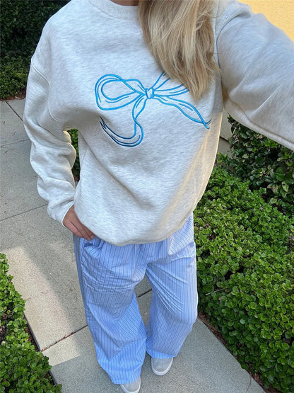 Women Pink Bow Sweatshirt | Minette
